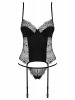 Bielizna-Sharlotte gorset i stringi czarny  S/M